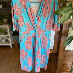 Lilly Pulitzer Blue and Pink Coral Dress